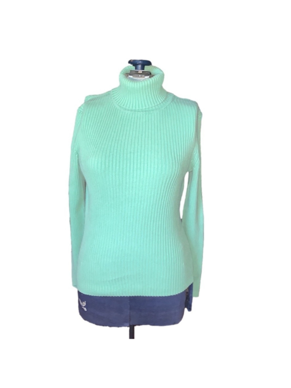 Gap Stretch green turtle neck ribbed shirt medium